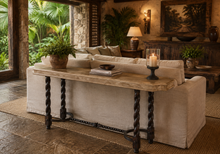 Load image into Gallery viewer, OLD WORLD 60" X 20"  X 31" SOFA TABLE
