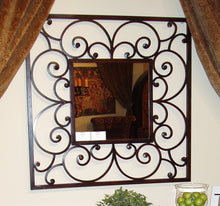 Load image into Gallery viewer, SQUARE WROUGHT IRON MIRROR
